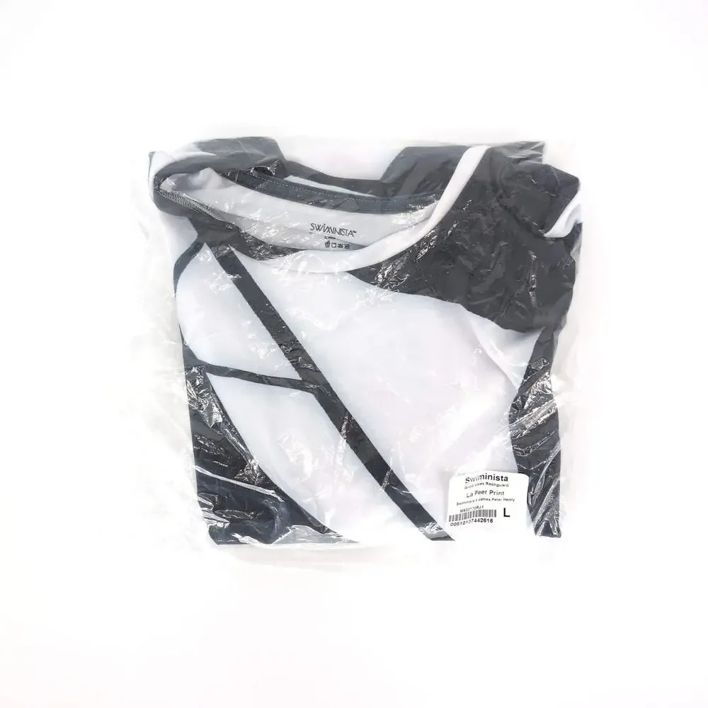 Swiminista x James Peter Henry Good Vibes Rashguard La Peer Black & White L NWT